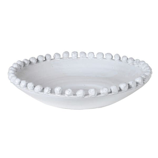 Large White Bobble Edge Bowl