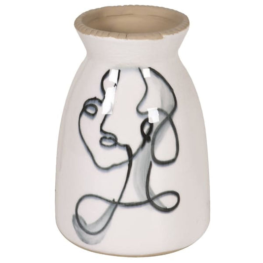 White Face Terracotta Vase