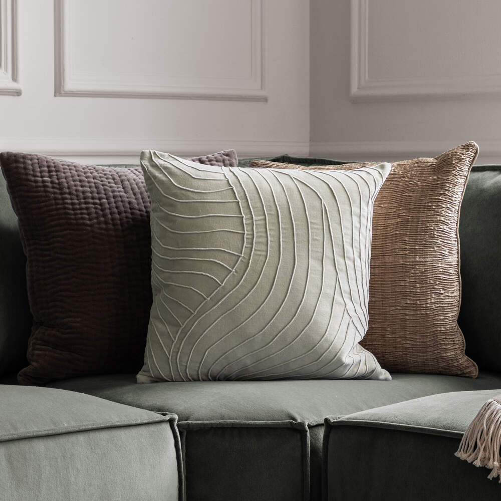 Waterfall  Feather Filled Cushion - Quartz