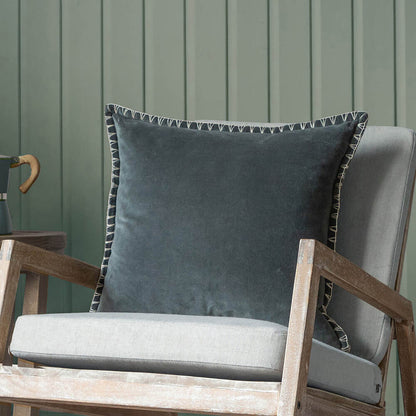 Stitch Feather Filled Cushion - Storm