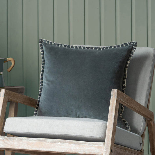Stitch Feather Filled Cushion - Storm