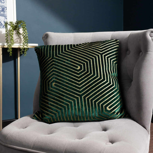 Evoke Feather Filled Cushion -  Emerald