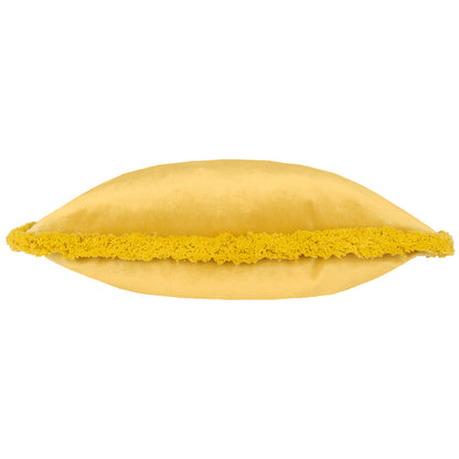Freya Velvet Fringe Feather Filled Cushion - Ochre