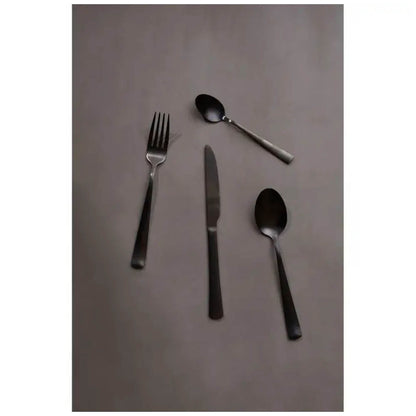 Cutlery Set Wide Matt Black Finish - 16 Piece