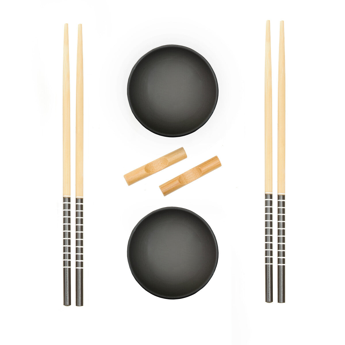Black Ceramic Sushi Set - 6 Piece