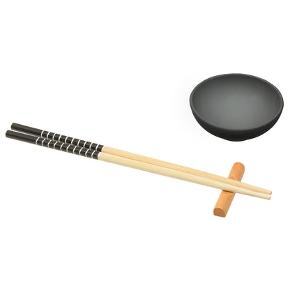 Black Ceramic Sushi Set - 6 Piece