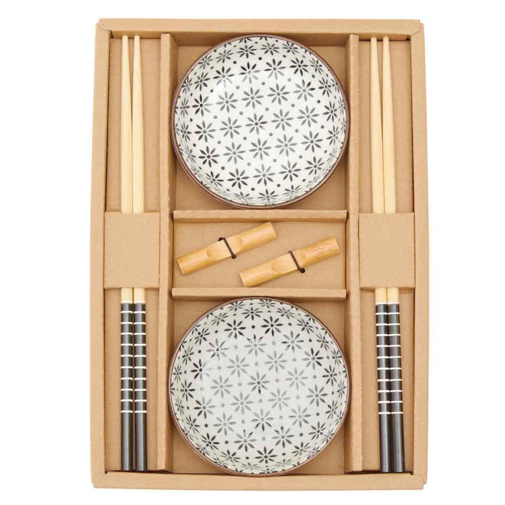 White Ceramic Sushi Set - 6 Piece