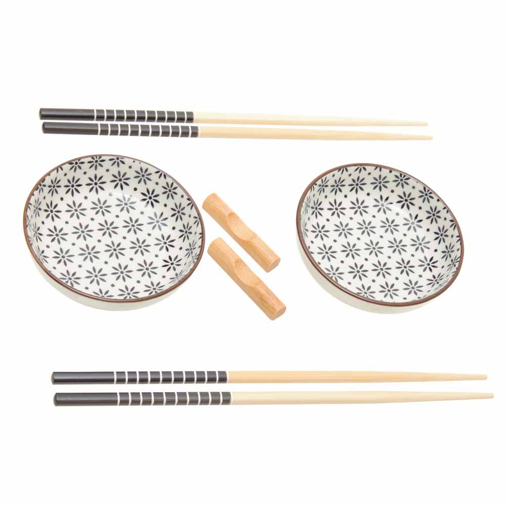 White Ceramic Sushi Set - 6 Piece