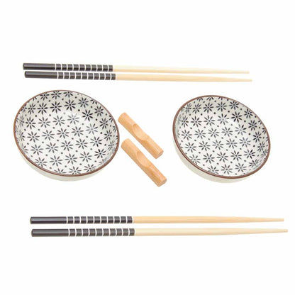 White Ceramic Sushi Set - 6 Piece