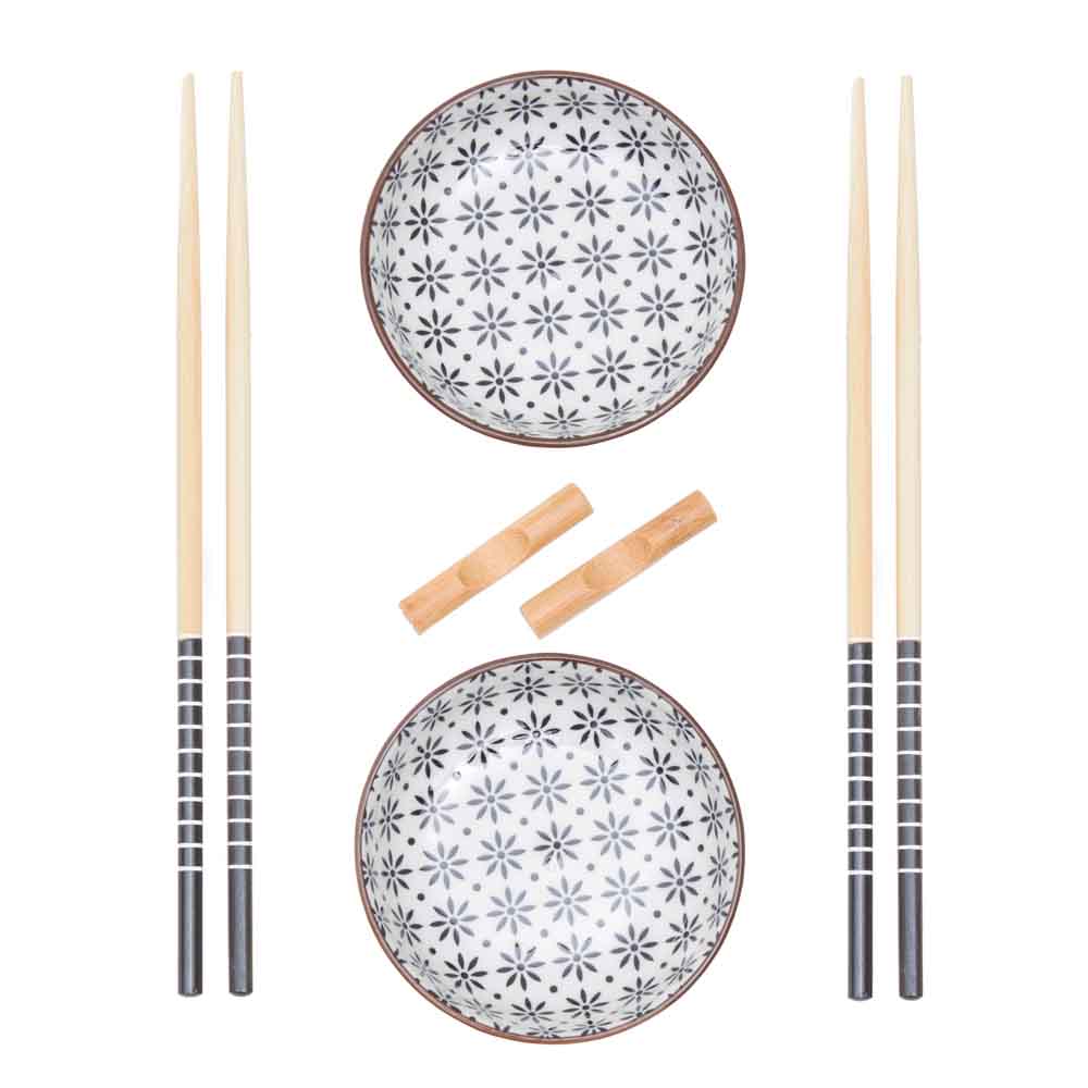 White Ceramic Sushi Set - 6 Piece
