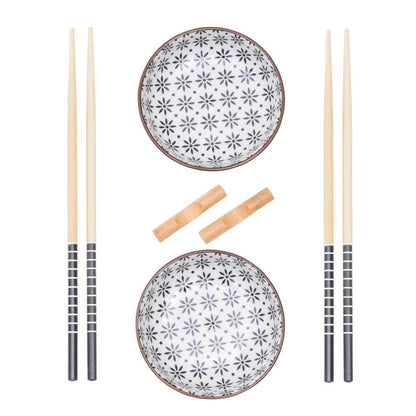 White Ceramic Sushi Set - 6 Piece