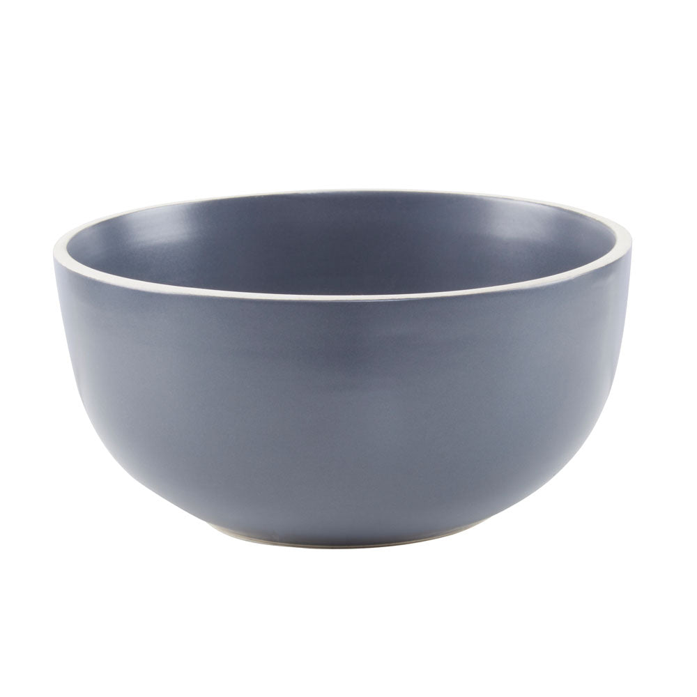 Stoneware Dinner Set Grey with White Rim - 12 Piece