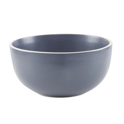 Stoneware Dinner Set Grey with White Rim - 12 Piece