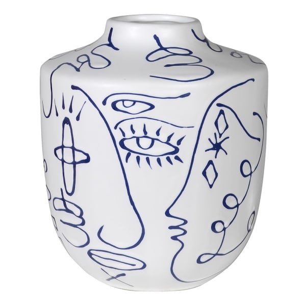 Blue Face Ceramic Vase