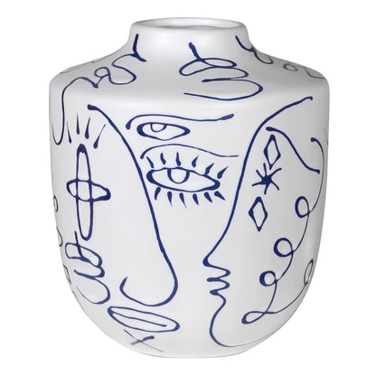 Blue Face Ceramic Vase
