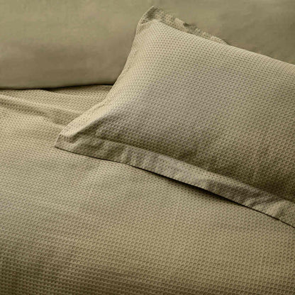 Waffle Duvet Cover Set - Olive
