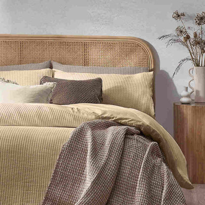 Chunky Waffle Duvet Cover Set - Stone