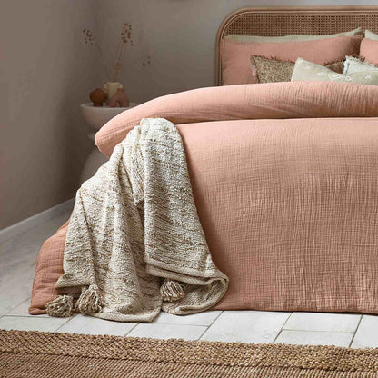 Soft Crepe Lark Duvet Cover Set - Blush