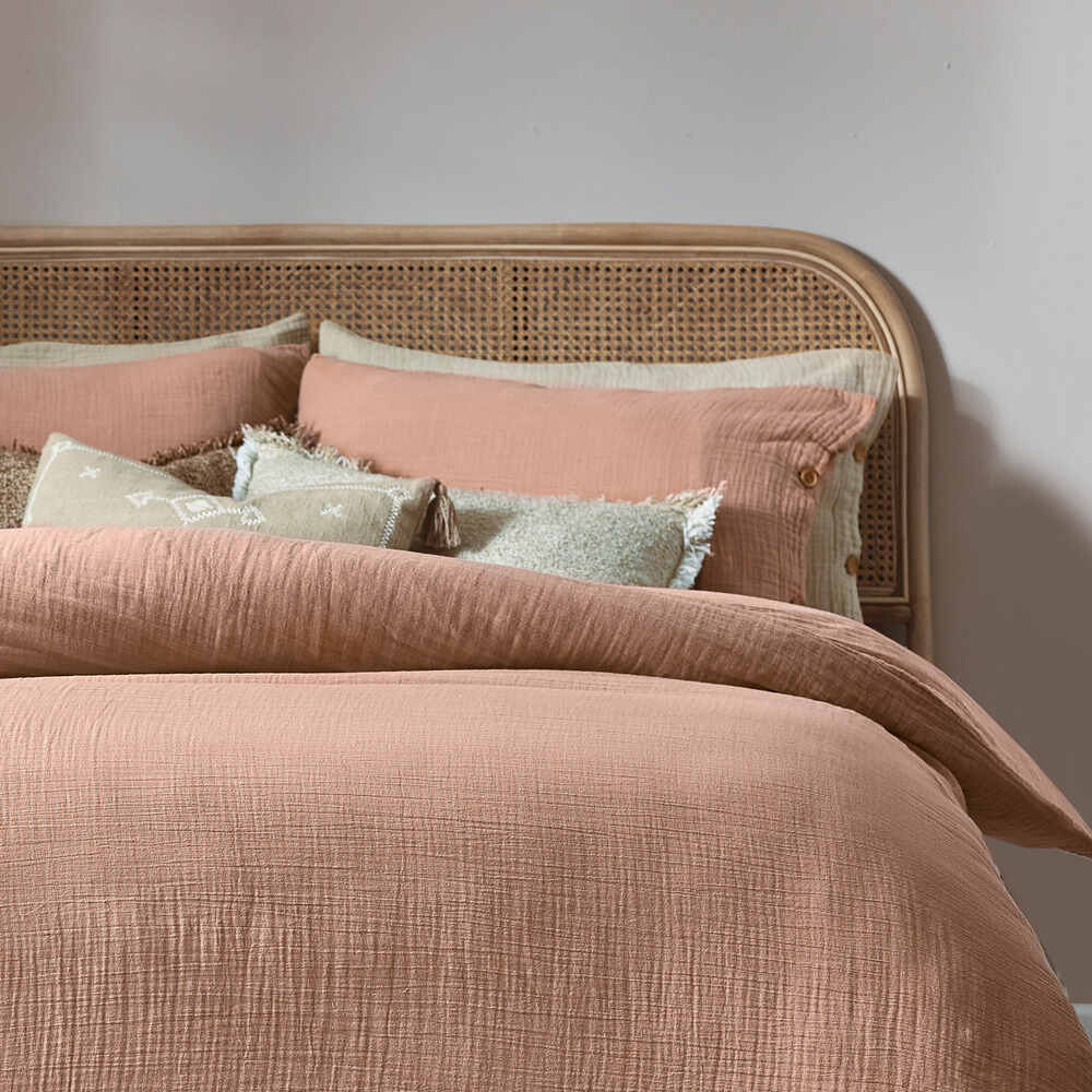 Soft Crepe Lark Duvet Cover Set - Blush