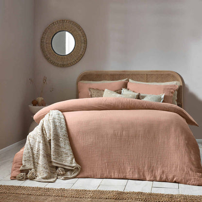 Soft Crepe Lark Duvet Cover Set - Blush