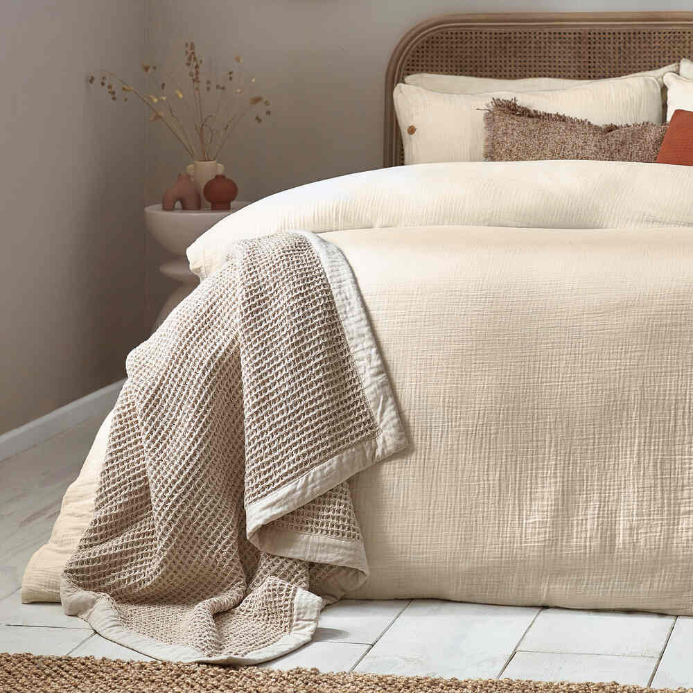 Soft Crepe Lark Duvet Cover Set - Linen