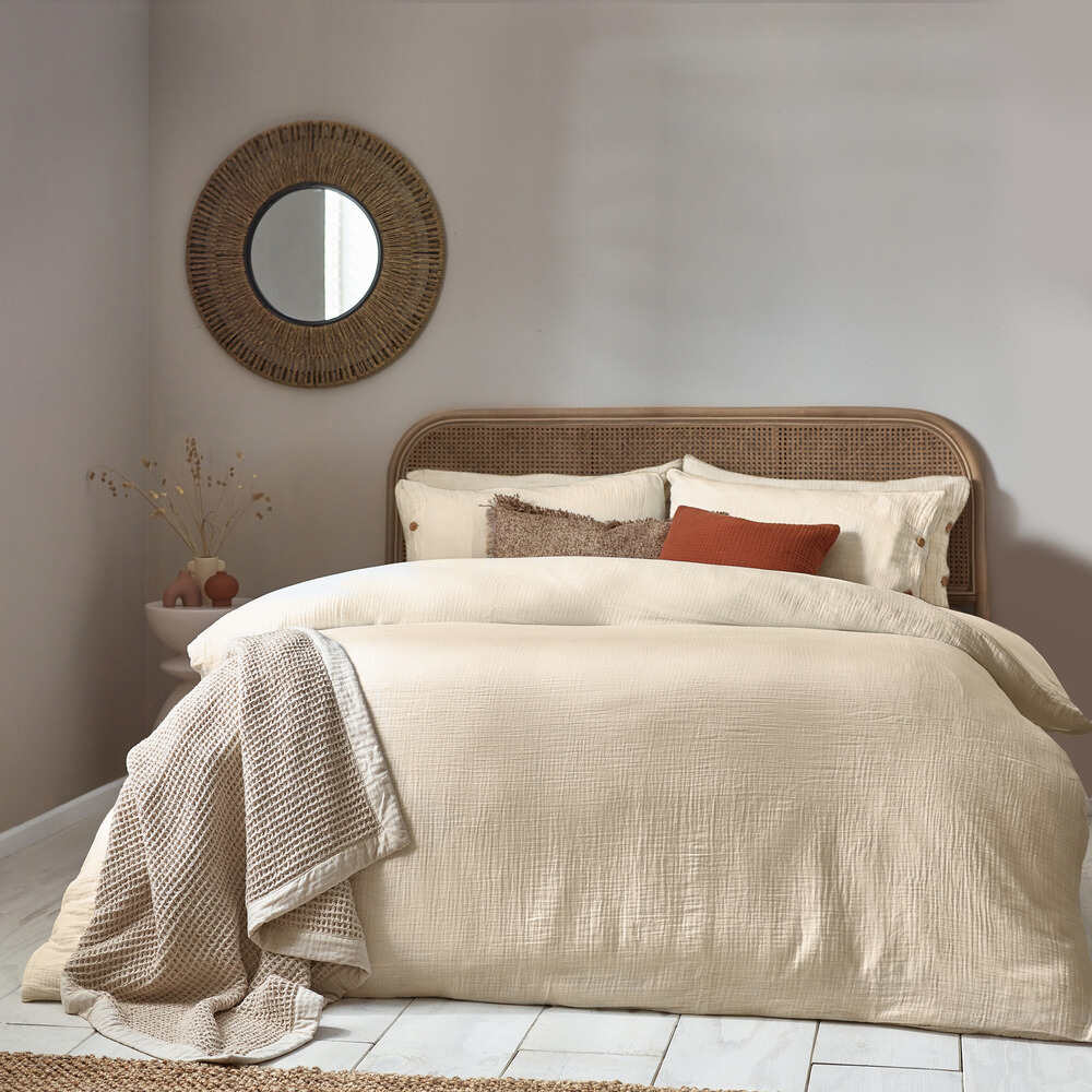 Soft Crepe Lark Duvet Cover Set - Linen