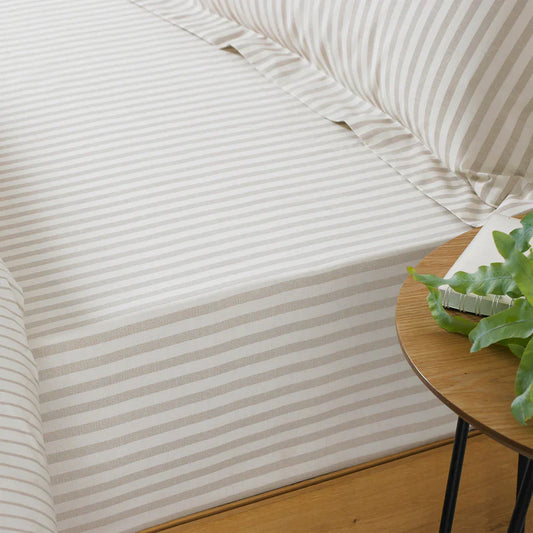 Hebden Fitted Bed Sheet Natural Double