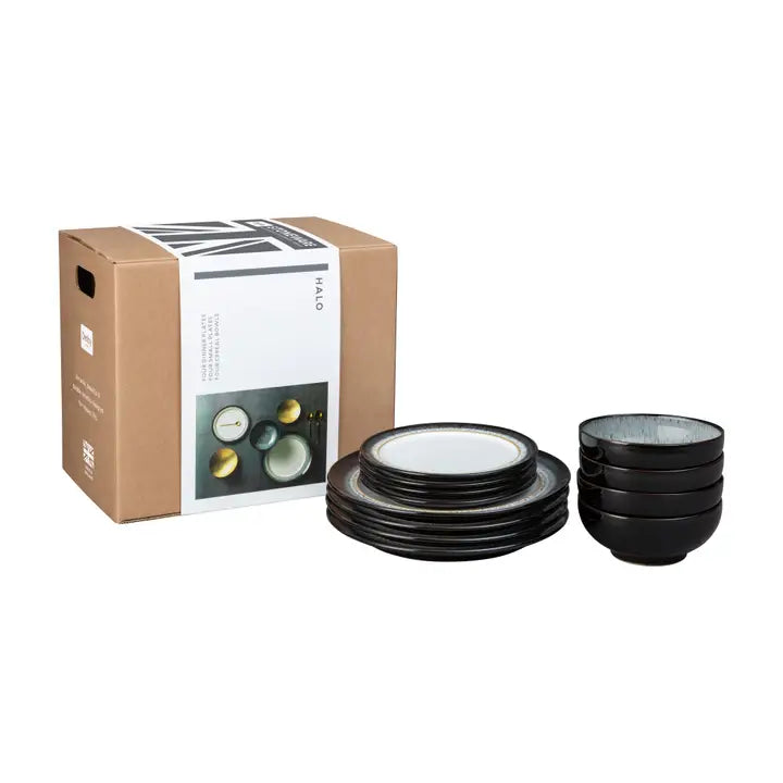 Denby Stoneware Halo 12pc Coupe Dinner Set