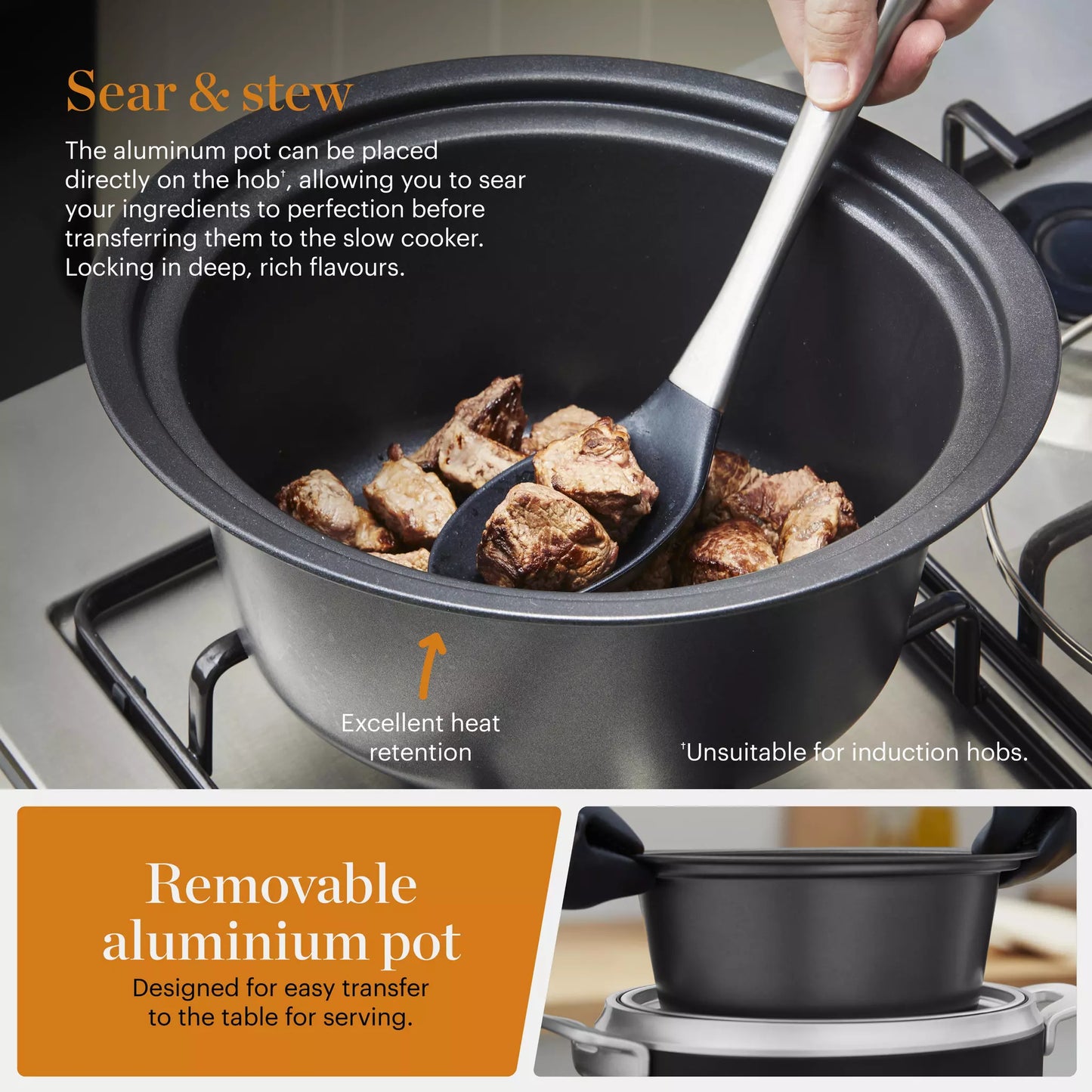 Tower x GoodFood 6.5L Digital Slow Cooker Stainless Steel
