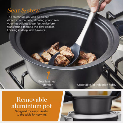 Tower x GoodFood 6.5L Digital Slow Cooker Stainless Steel