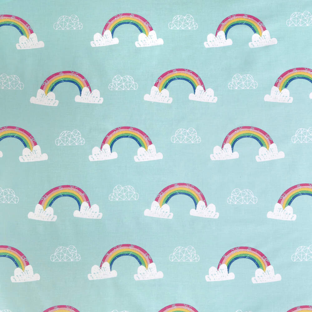 Rainbow Unicorn Multi Colour  Fitted Sheet - Single