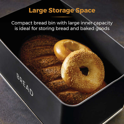 Tower Renaissance Retro Bread Bin - Black