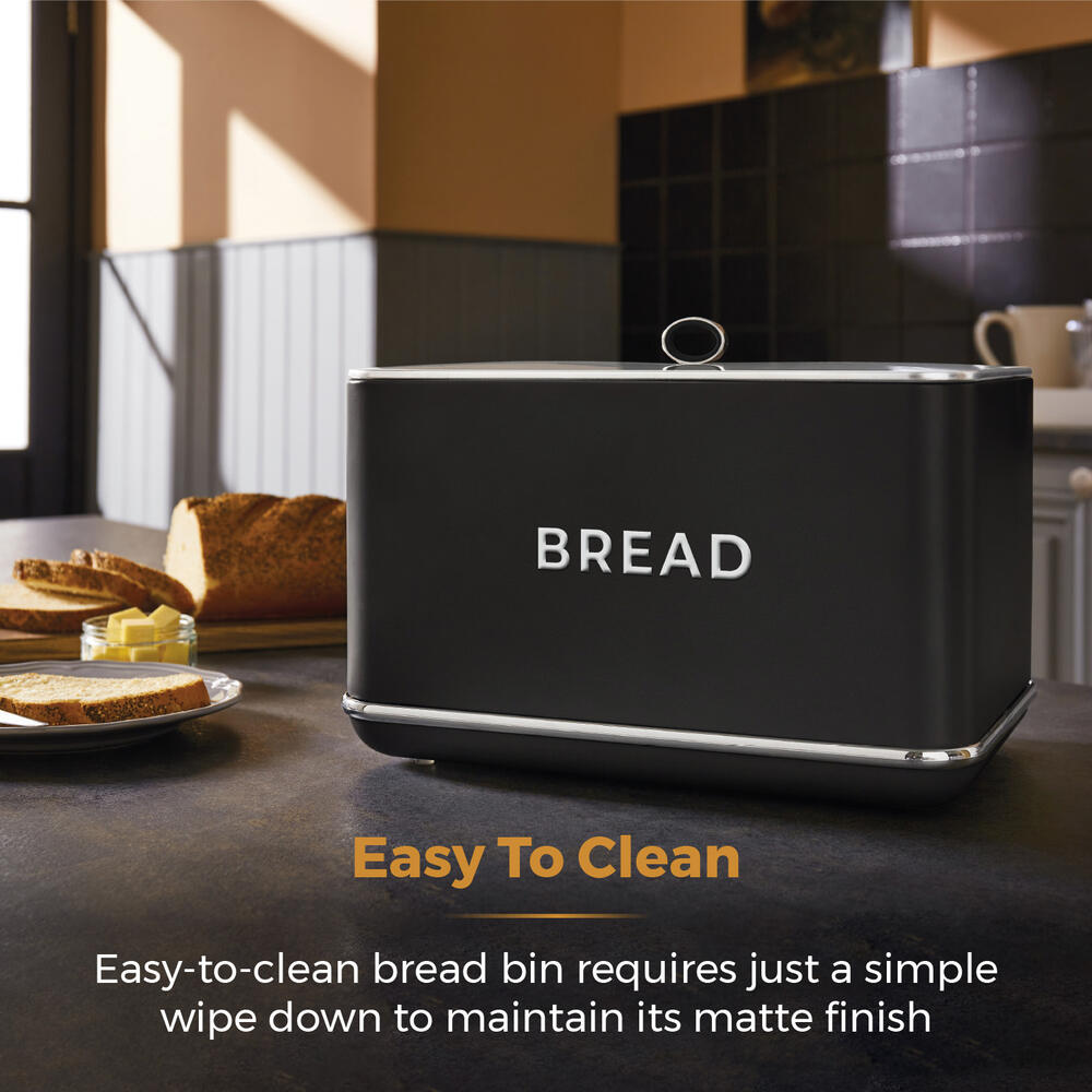 Tower Renaissance Retro Bread Bin - Black