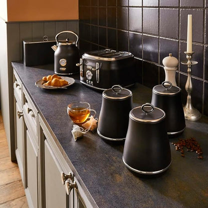 Tower Renaissance Retro 3 Piece Canister Set - Black