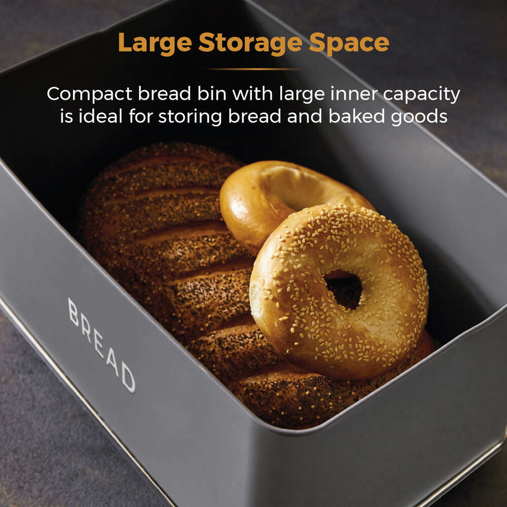 Tower Renaissance Retro Bread Bin - Grey