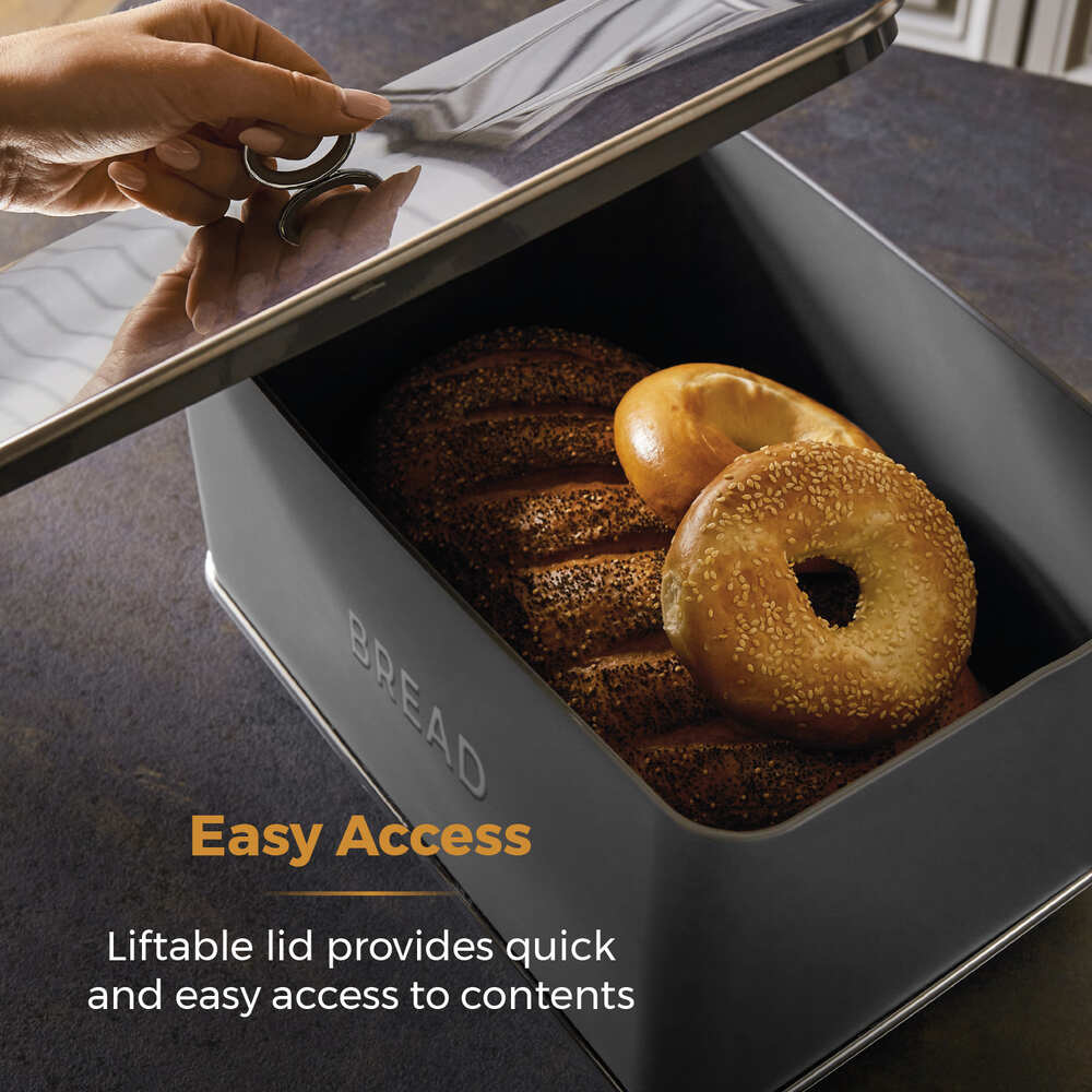 Tower Renaissance Retro Bread Bin - Grey