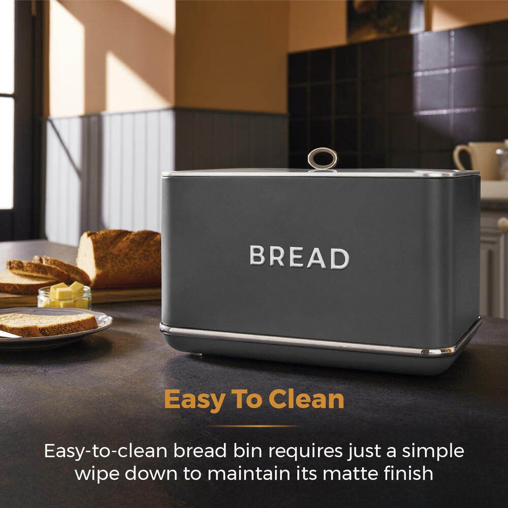 Tower Renaissance Retro Bread Bin - Grey