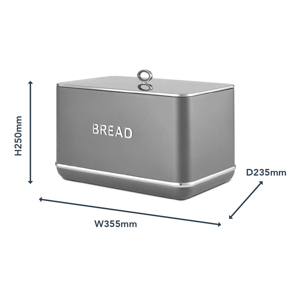 Tower Renaissance Retro Bread Bin - Grey