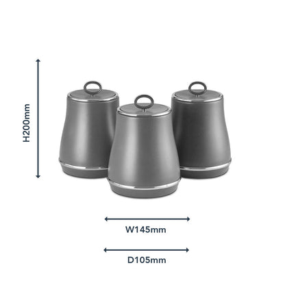 Tower Renaissance Retro 3 Piece Canister Set- Grey