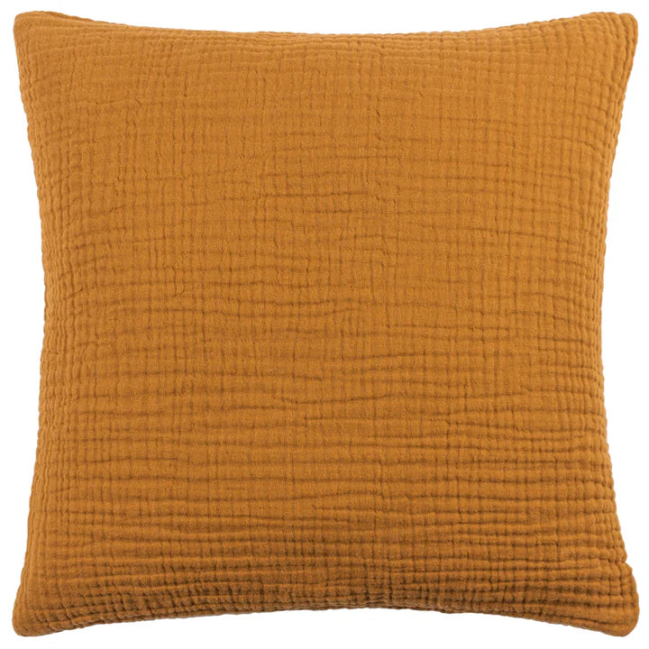 Yard Lark Muslin Crinkle Cotton Cushion Cumin 45x45 Feather Filled