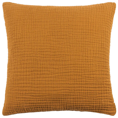 Yard Lark Muslin Crinkle Cotton Cushion Cumin 45x45 Feather Filled