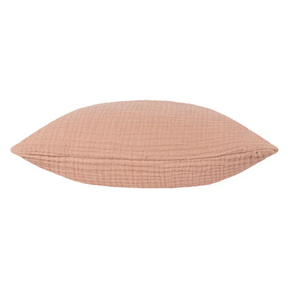 Yard Lark Muslin Crinkle Cotton Cushion Pink Clay 45x45 Feather Filled