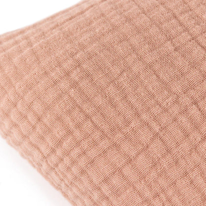 Yard Lark Muslin Crinkle Cotton Cushion Pink Clay 45x45 Feather Filled