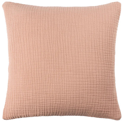Yard Lark Muslin Crinkle Cotton Cushion Pink Clay 45x45 Feather Filled