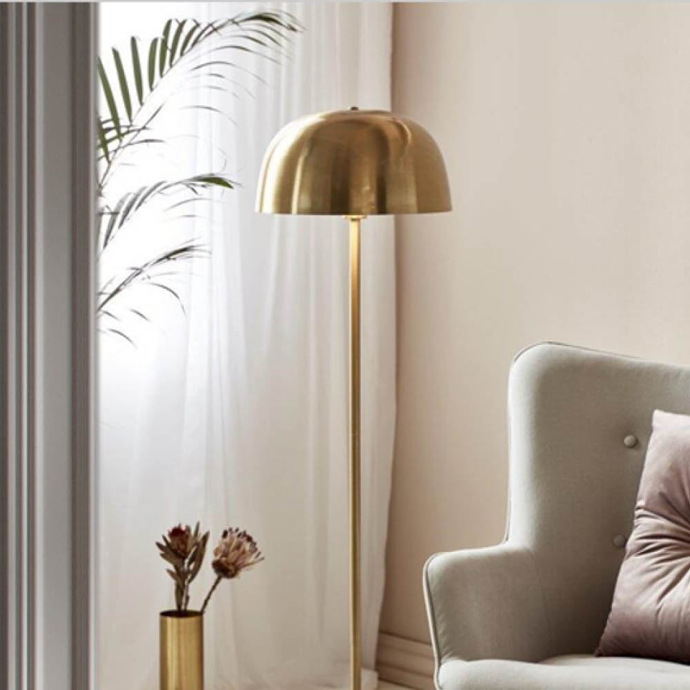 Mushroom Floor Lamp -  Brushed Brass