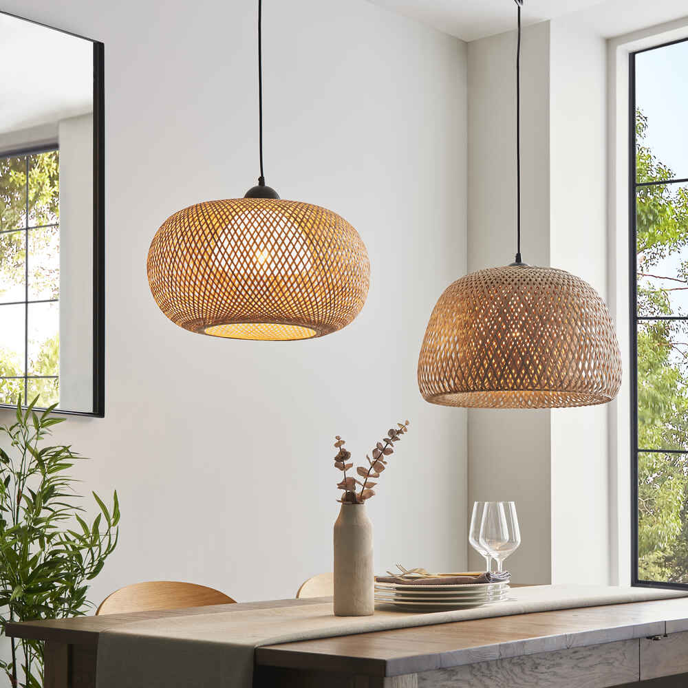 Bali Wicker Globe Pendant Light 155cm