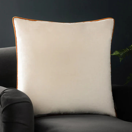 Meridian Velvet Cushion Cover Ecru/Ginger