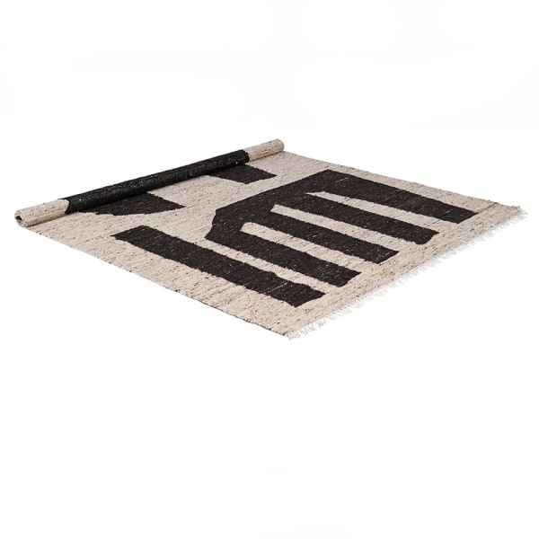 Black and Natural Wool Rug 240x300cm