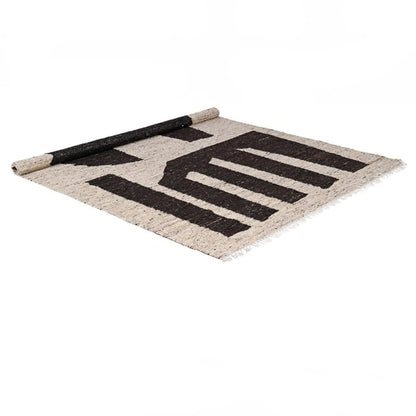 Black and Natural Wool Rug 240x300cm