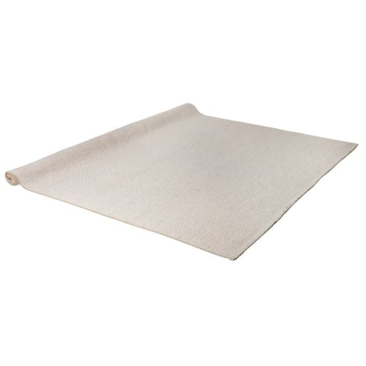 Large Sand Handwoven Wool Mix Rug 295x400cm